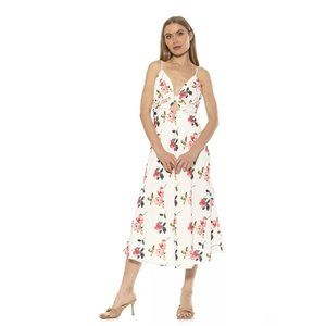Alexia Admor Camila Cutout Fit and Flare Floral Midi Dress